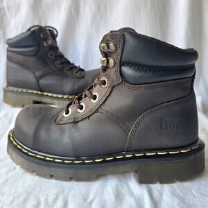 Dr Martens Industrial Women's Leather Steel Toe Work Boots Brown Size 6